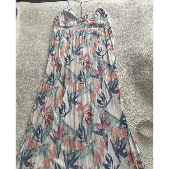 Rip Curl Sea Breeze Maxi Dress Beach Tropical Floral White Size XL - Picture 9 of 12